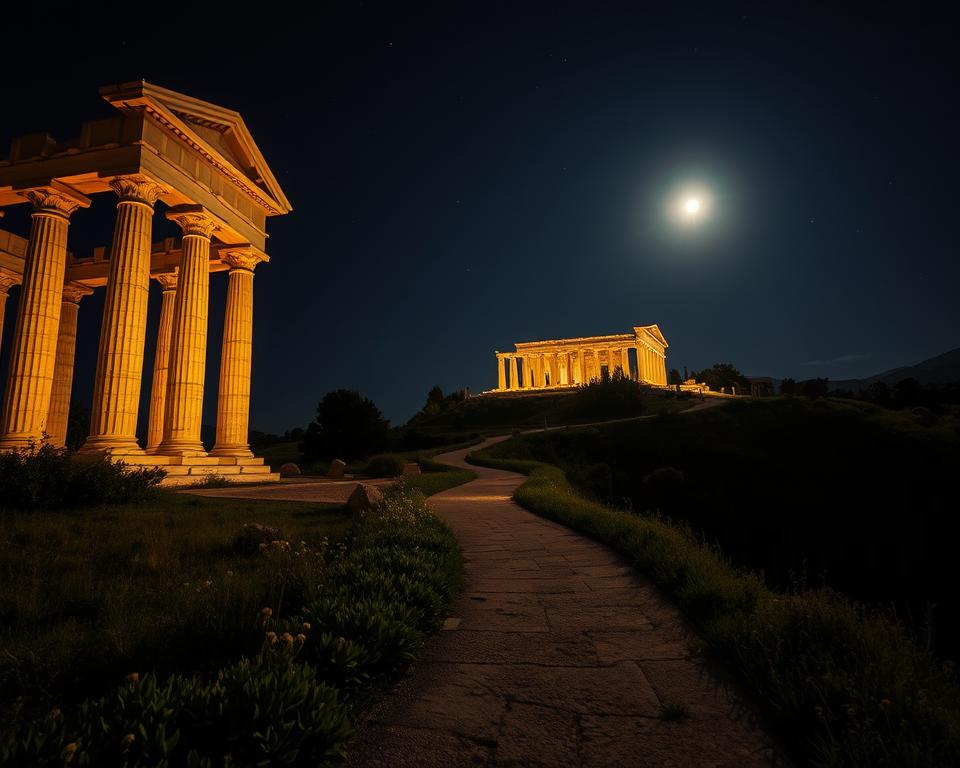 Nächtliche Beleuchtung Tal der Tempel Agrigent